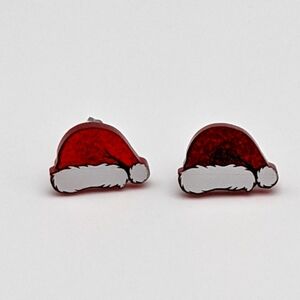 Red Santa hat acrylic stud earrings